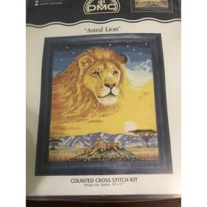 Born Free Astral Lion Counted Cross Stitch Kit By Creative World DMC New
